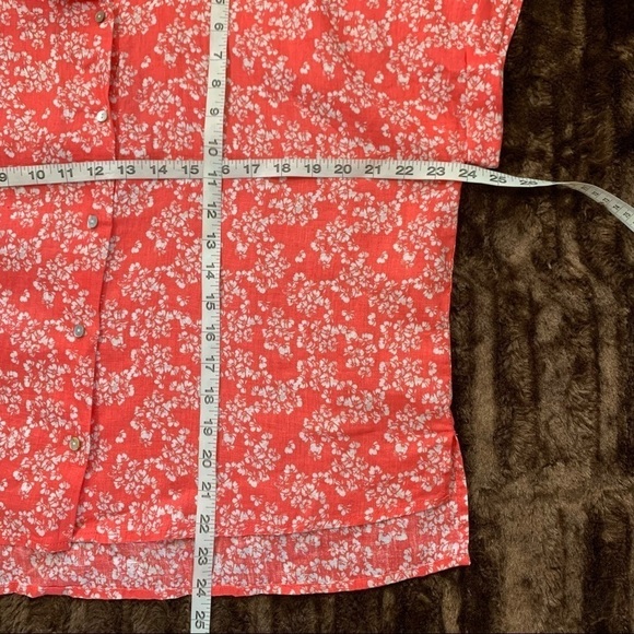 Rachel Zoe Floral Print Linen Button Blouse sz L - Picture 10 of 10